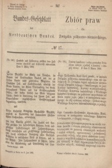 Bundes-Gesetzblatt des Norddeutschen Bundes. 1868, № 17 (8 czerwca)