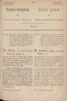 Bundes-Gesetzblatt des Norddeutschen Bundes. 1868, № 27 (10 sierpnia)