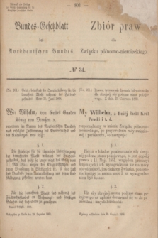 Bundes-Gesetzblatt des Norddeutschen Bundes. 1868, № 34 (29 grudnia)