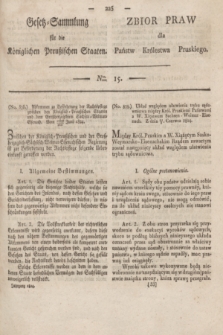 Gesetz-Sammlung für die Königlichen Preußischen Staaten = Zbiór Praw dla Państw Królestwa Pruskiego. 1824, Nro. 15