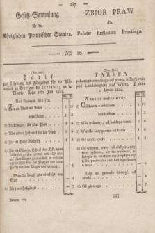 Gesetz-Sammlung für die Königlichen Preußischen Staaten = Zbiór Praw dla Państw Królestwa Pruskiego. 1824, Nro. 16