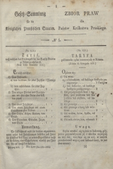 Gesetz-Sammlung für die Königlichen Preußischen Staaten = Zbiór Praw dla Państw Królestwa Pruskiego. 1832, № 1