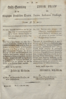 Gesetz-Sammlung für die Königlichen Preußischen Staaten = Zbiór Praw dla Państw Królestwa Pruskiego. 1832, № 2