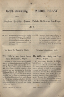Gesetz-Sammlung für die Königlichen Preußischen Staaten = Zbiór Praw dla Państw Królestwa Pruskiego. 1860, № 5 (14 lutego)