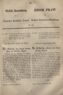 Gesetz-Sammlung für die Königlichen Preußischen Staaten = Zbiór Praw dla Państw Królestwa Pruskiego. 1860, № 12 (21 kwietnia)
