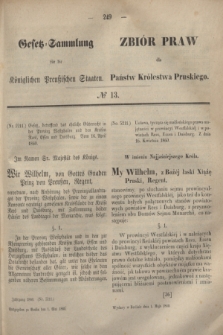 Gesetz-Sammlung für die Königlichen Preußischen Staaten = Zbiór Praw dla Państw Królestwa Pruskiego. 1860, № 13 (1 maja)