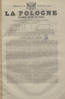 La Pologne : journal Slave de Paris : organe des intérêts fédéraux des Slaves de Pologne, de Bohême, de Hongrie et d'Orient : publication de la Société slave de Paris. A.2, nº 12 (12 aout 1849)