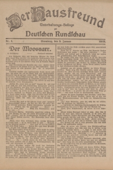 Der Hausfreund : Unterhaltungs-Beilage zur Deutschen Rundschau. 1922, Nr. 1 (5 Januar)