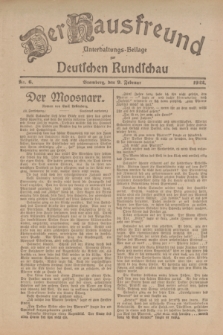 Der Hausfreund : Unterhaltungs-Beilage zur Deutschen Rundschau. 1922, Nr. 6 (9 Februar)