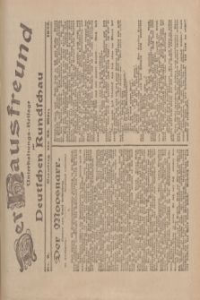 Der Hausfreund : Unterhaltungs-Beilage zur Deutschen Rundschau. 1922, Nr. 9 (23 März)