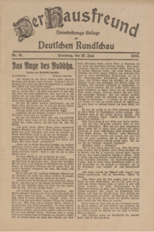 Der Hausfreund : Unterhaltungs-Beilage zur Deutschen Rundschau. 1922, Nr. 21 (15 Juni)