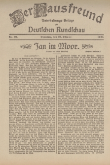 Der Hausfreund : Unterhaltungs-Beilage zur Deutschen Rundschau. 1922, Nr. 39 (19 Oktober)