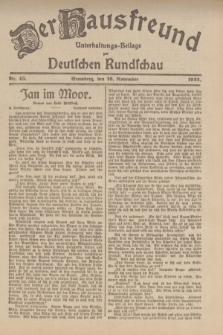 Der Hausfreund : Unterhaltungs-Beilage zur Deutschen Rundschau. 1922, Nr. 43 (16 November)