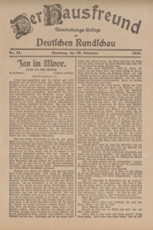 Der Hausfreund : Unterhaltungs-Beilage zur Deutschen Rundschau. 1922, Nr. 44 (23 November)