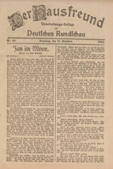 Der Hausfreund : Unterhaltungs-Beilage zur Deutschen Rundschau. 1922, Nr. 49 (15 Dezember)