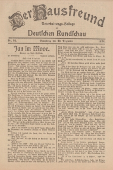 Der Hausfreund : Unterhaltungs-Beilage zur Deutschen Rundschau. 1922, Nr. 51 (22 Dezember)