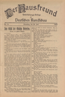 Der Hausfreund : Unterhaltungs-Beilage zur Deutschen Rundschau. 1923, Nr. 54 (10 Juli)