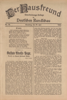 Der Hausfreund : Unterhaltungs-Beilage zur Deutschen Rundschau. 1923, Nr. 59 (27 Juli)