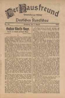 Der Hausfreund : Unterhaltungs-Beilage zur Deutschen Rundschau. 1923, Nr. 62 (7 August)
