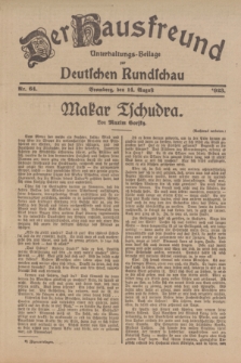 Der Hausfreund : Unterhaltungs-Beilage zur Deutschen Rundschau. 1923, Nr. 64 (14 August)