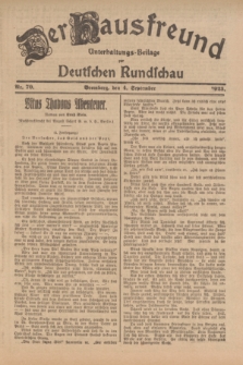 Der Hausfreund : Unterhaltungs-Beilage zur Deutschen Rundschau. 1923, Nr. 70 (4 September)