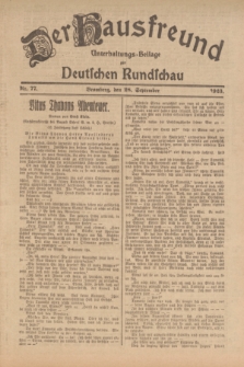 Der Hausfreund : Unterhaltungs-Beilage zur Deutschen Rundschau. 1923, Nr. 77 (28 September)