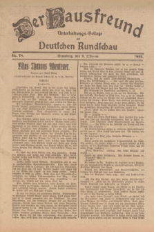 Der Hausfreund : Unterhaltungs-Beilage zur Deutschen Rundschau. 1923, Nr. 78 (2 Oktober)