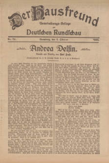 Der Hausfreund : Unterhaltungs-Beilage zur Deutschen Rundschau. 1923, Nr. 79 (5 Oktober)