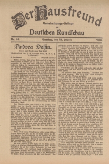 Der Hausfreund : Unterhaltungs-Beilage zur Deutschen Rundschau. 1923, Nr. 84 (23 Oktober)