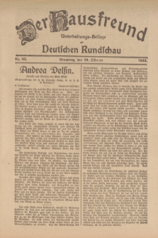 Der Hausfreund : Unterhaltungs-Beilage zur Deutschen Rundschau. 1923, Nr. 85 (26 Oktober)