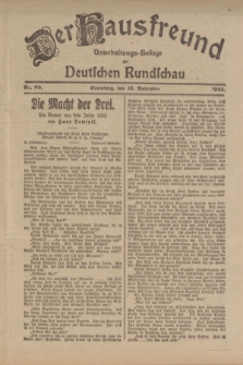 Der Hausfreund : Unterhaltungs-Beilage zur Deutschen Rundschau. 1923, Nr. 89 (13 November)