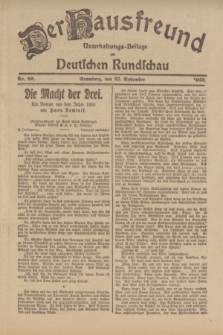 Der Hausfreund : Unterhaltungs-Beilage zur Deutschen Rundschau. 1923, Nr. 93 (27 November)
