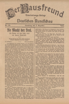 Der Hausfreund : Unterhaltungs-Beilage zur Deutschen Rundschau. 1923, Nr. 95 (4 Dezember)