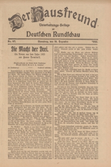 Der Hausfreund : Unterhaltungs-Beilage zur Deutschen Rundschau. 1923, Nr. 97 (11 Dezember)
