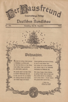 Der Hausfreund : Unterhaltungs-Beilage zur Deutschen Rundschau. 1923, Nr. 101 (25 Dezember)