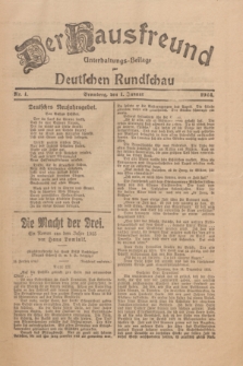 Der Hausfreund : Unterhaltungs-Beilage zur Deutschen Rundschau. 1924, Nr. 1 (1 Januar)