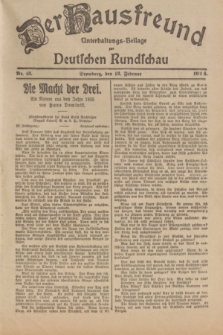 Der Hausfreund : Unterhaltungs-Beilage zur Deutschen Rundschau. 1924, Nr. 13 (12 Februar)