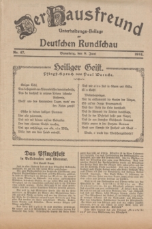 Der Hausfreund : Unterhaltungs-Beilage zur Deutschen Rundschau. 1924, Nr. 47 (8 Juni)