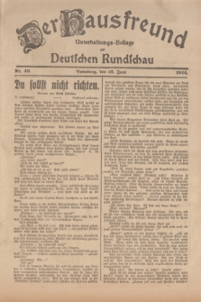 Der Hausfreund : Unterhaltungs-Beilage zur Deutschen Rundschau. 1924, Nr. 49 (12 Juni)