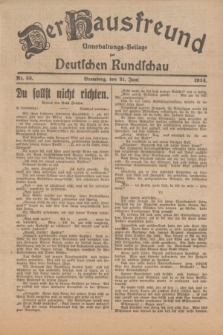 Der Hausfreund : Unterhaltungs-Beilage zur Deutschen Rundschau. 1924, Nr. 53 (21 Juni)