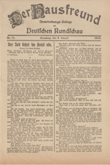 Der Hausfreund : Unterhaltungs-Beilage zur Deutschen Rundschau. 1924, Nr. 71 (2 August)