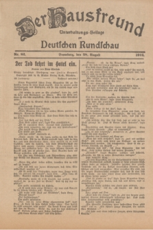 Der Hausfreund : Unterhaltungs-Beilage zur Deutschen Rundschau. 1924, Nr. 82 (28 August)