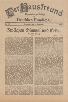 Der Hausfreund : Unterhaltungs-Beilage zur Deutschen Rundschau. 1924, Nr. 85 (4 September)