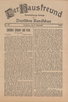 Der Hausfreund : Unterhaltungs-Beilage zur Deutschen Rundschau. 1924, Nr. 86 (6 September)