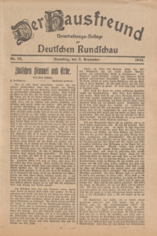 Der Hausfreund : Unterhaltungs-Beilage zur Deutschen Rundschau. 1924, Nr. 87 (9 September)