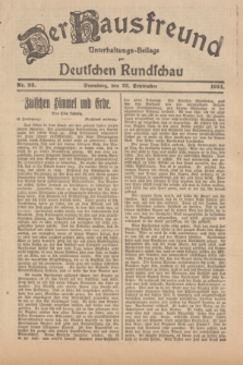 Der Hausfreund : Unterhaltungs-Beilage zur Deutschen Rundschau. 1924, Nr. 93 (23 September)