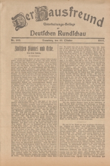 Der Hausfreund : Unterhaltungs-Beilage zur Deutschen Rundschau. 1924, Nr. 103 (16 Oktober)