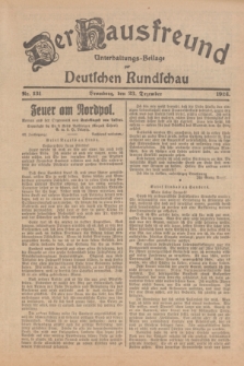 Der Hausfreund : Unterhaltungs-Beilage zur Deutschen Rundschau. 1924, Nr. 131 (23 Dezember)