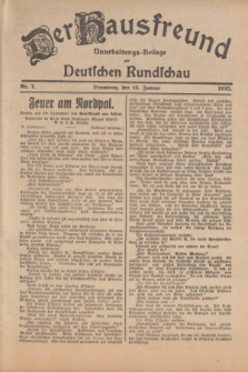 Der Hausfreund : Unterhaltungs-Beilage zur Deutschen Rundschau. 1925, Nr. 7 (15 Januar)