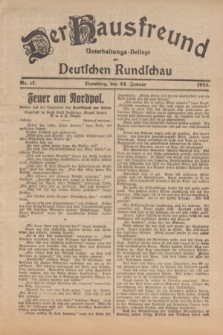 Der Hausfreund : Unterhaltungs-Beilage zur Deutschen Rundschau. 1925, Nr. 11 (24 Januar)